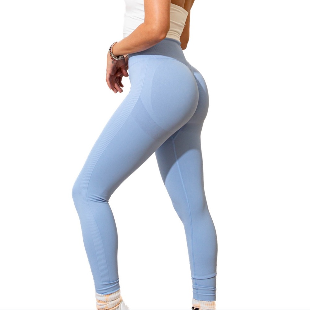 Women's Blue High-Waisted Leggings